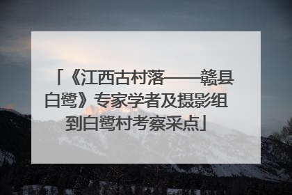 《江西古村落——赣县白鹭》专家学者及摄影组到白鹭村考察采点