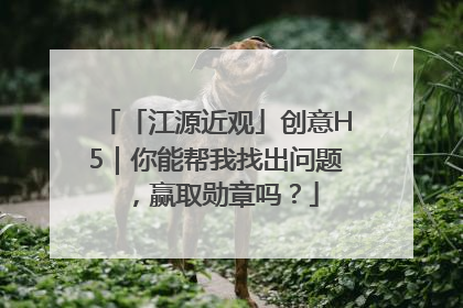 「江源近观」创意H5｜你能帮我找出问题，赢取勋章吗？