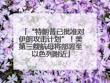 “特朗普已批准对伊朗攻击计划”！美第三艘航母将部署至以色列附近