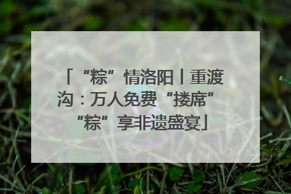 “粽”情洛阳丨重渡沟：万人免费“搂席” “粽”享非遗盛宴