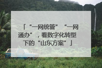 “一网统管”“一网通办”，看数字化转型下的“山东方案”