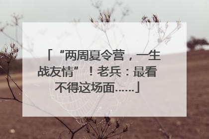“两周夏令营，一生战友情”！老兵：最看不得这场面……