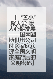 “善小”聚大爱 暖人心促发展——国网淄博供电公司付珍家庭获评全国文明家庭背后的文明密码