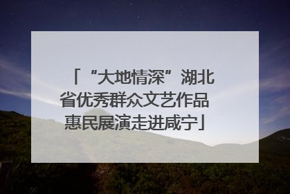 “大地情深”湖北省优秀群众文艺作品惠民展演走进咸宁