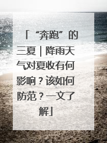 “奔跑”的三夏｜降雨天气对夏收有何影响？该如何防范？一文了解