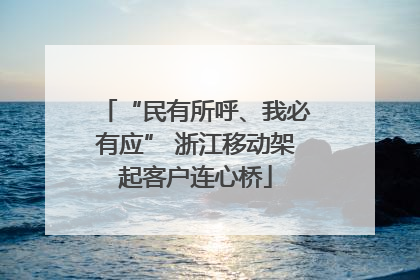 “民有所呼、我必有应” 浙江移动架起客户连心桥