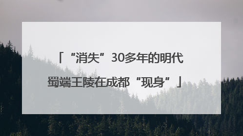 “消失”30多年的明代蜀端王陵在成都“现身”