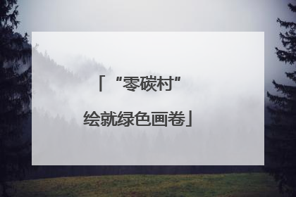 “零碳村” 绘就绿色画卷