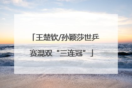 王楚钦/孙颖莎世乒赛混双“三连冠”