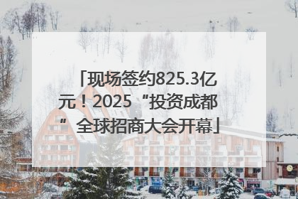 现场签约825.3亿元！2025“投资成都”全球招商大会开幕