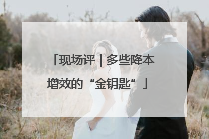 现场评｜多些降本增效的“金钥匙”