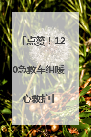 点赞！120急救车组暖心救护