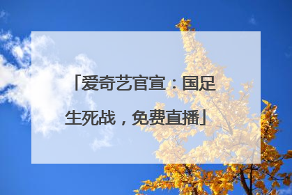 爱奇艺官宣：国足生死战，免费直播