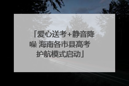 爱心送考+静音降噪 海南各市县高考护航模式启动