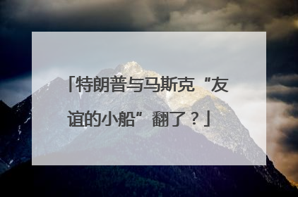 特朗普与马斯克“友谊的小船”翻了？
