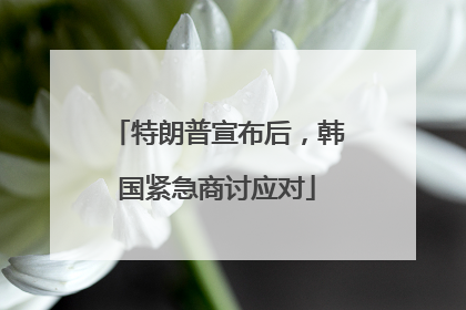 特朗普宣布后，韩国紧急商讨应对