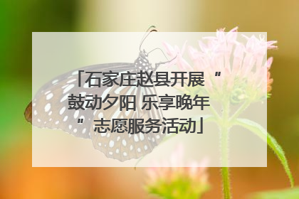 石家庄赵县开展“鼓动夕阳 乐享晚年”志愿服务活动