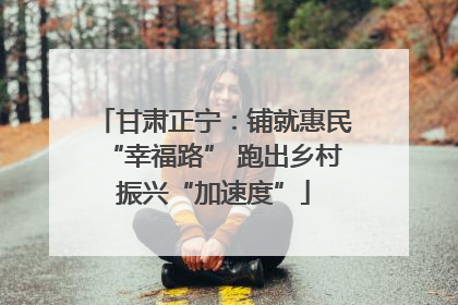 甘肃正宁：铺就惠民“幸福路” 跑出乡村振兴“加速度”