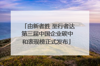 由新者胜 至行者达 第三届中国企业碳中和表现榜正式发布