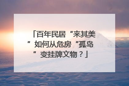 百年民居“来其美”如何从危房“孤岛”变挂牌文物？