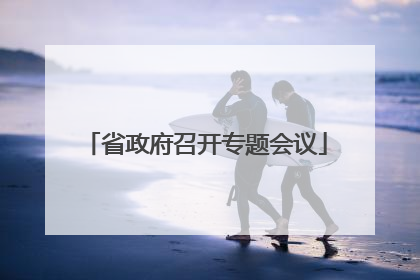 省政府召开专题会议
