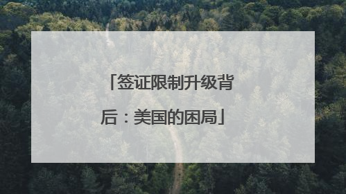 签证限制升级背后：美国的困局