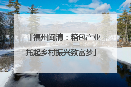 福州闽清：箱包产业托起乡村振兴致富梦