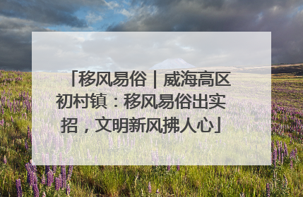 移风易俗｜威海高区初村镇：移风易俗出实招，文明新风拂人心
