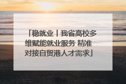 稳就业丨我省高校多维赋能就业服务 精准对接自贸港人才需求