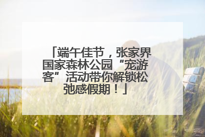 端午佳节，张家界国家森林公园“宠游客”活动带你解锁松弛感假期！