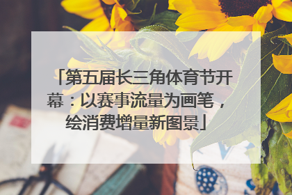 第五届长三角体育节开幕：以赛事流量为画笔，绘消费增量新图景