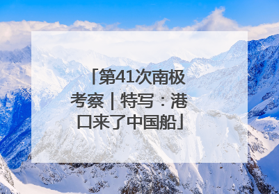第41次南极考察｜特写：港口来了中国船