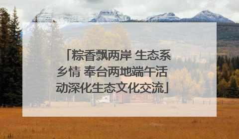 粽香飘两岸 生态系乡情 奉台两地端午活动深化生态文化交流