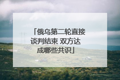 俄乌第二轮直接谈判结束 双方达成哪些共识