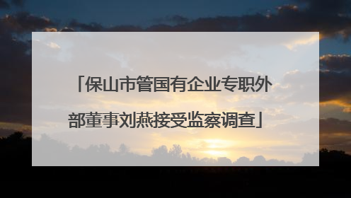 保山市管国有企业专职外部董事刘燕接受监察调查