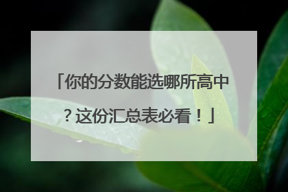你的分数能选哪所高中？这份汇总表必看！