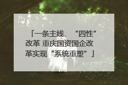 一条主线、“四性”改革 重庆国资国企改革实现“系统重塑”