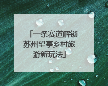 一条赛道解锁苏州望亭乡村旅游新玩法