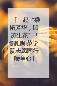 一起“袋拓芳华，印迹生花”！衡阳师范学院志愿同行暖童心