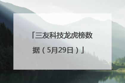 三友科技龙虎榜数据（5月29日）