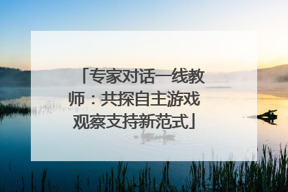 专家对话一线教师：共探自主游戏观察支持新范式