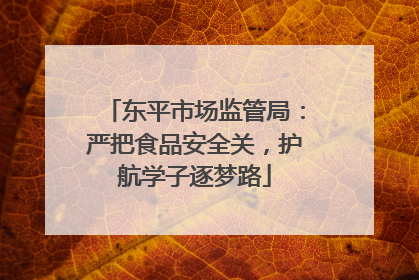 东平市场监管局：严把食品安全关，护航学子逐梦路