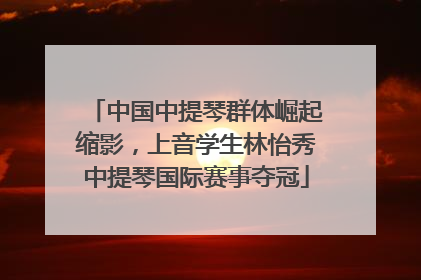中国中提琴群体崛起缩影，上音学生林怡秀中提琴国际赛事夺冠