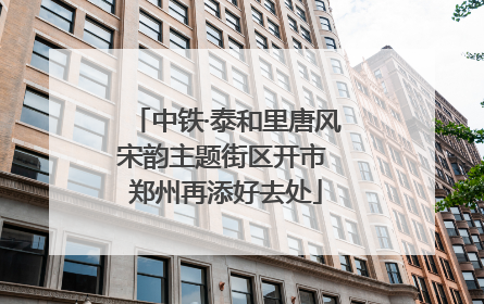 中铁·泰和里唐风宋韵主题街区开市 郑州再添好去处
