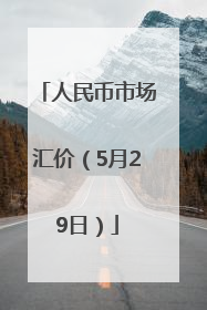 人民币市场汇价（5月29日）