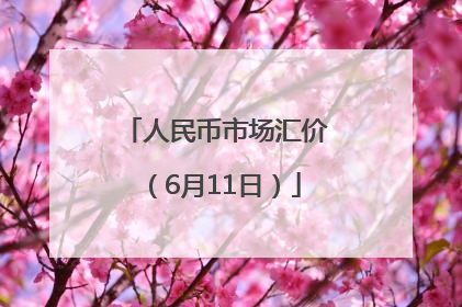 人民币市场汇价（6月11日）