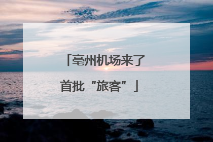 亳州机场来了首批“旅客”