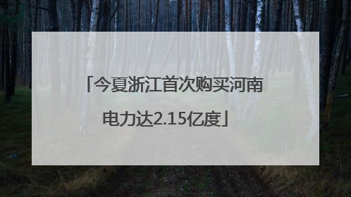 今夏浙江首次购买河南电力达2.15亿度