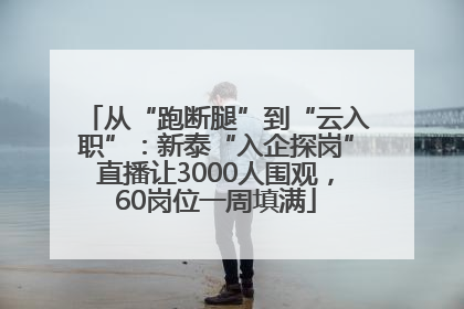 从“跑断腿”到“云入职”：新泰“入企探岗”直播让3000人围观，60岗位一周填满