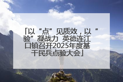 以“点”见质效，以“验”凝战力  英德连江口镇召开2025年度基干民兵点验大会